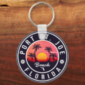 Port St. Joe Florida Retro Sunset Souvenir Sleutelhanger (Voorkant)