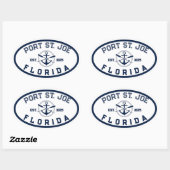 Port St. Joe Florida strandt Navy Oars Anchor Ovale Sticker (Vel)