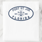 Port St. Joe Florida strandt Navy Oars Anchor Ovale Sticker (Tas)