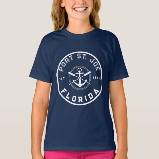 Port St. Joe Florida strandt Navy Oars Anchor T-shirt (Voorkant)