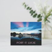 Port St. Lucie, Florida, Dock in Night Briefkaart (Staand voorkant)