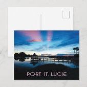 Port St. Lucie, Florida, Dock in Night Briefkaart (Voorkant / Achterkant)
