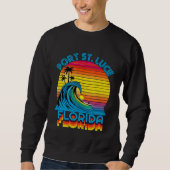 Port St Lucie Florida Retro Throwback Surf & Beach Trui (Voorkant)