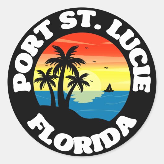 Port St. Lucie, Florida Ronde Sticker (Voorkant)