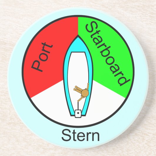 Port Starboard Stern Zandsteen Onderzetter (Voorkant)
