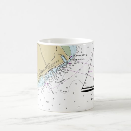 Port Townsend Nautical Chart Coffee Cup Koffiemok (Center)