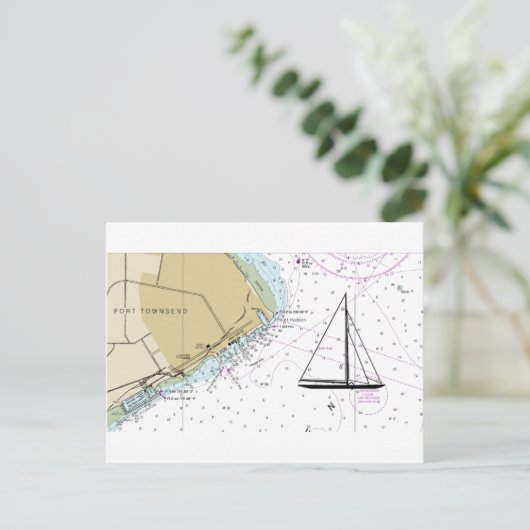 Port Townsend Sailing Nautical Chart Briefkaart (Staand voorkant)
