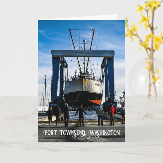 Port Townsend-scheepswerf fotografie Kaart (Gele Bloem)
