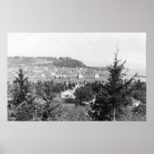 Port Townsend, WA Uitzicht Main Barracks Fort Ward Poster (Voorkant)