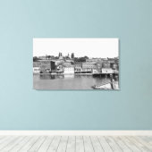 Port Townsend, WA Waterfront Town Uitzicht Photogr Canvas Afdruk (Insitu (Houten vloer))