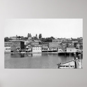 Port Townsend, WA Waterfront Town Uitzicht Photogr Poster