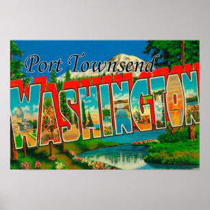 Port Townsend, Washington - Grote Letter-scènes Poster