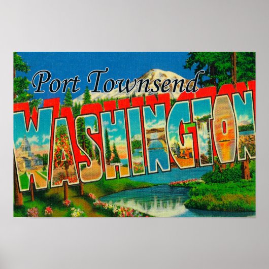 Port Townsend, Washington - Grote Letter-scènes Poster (Voorkant)