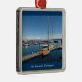 Port Townsend Washington Ocean Boat Uitzicht Metalen Ornament (Rechts)