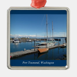 Port Townsend Washington Ocean Boat Uitzicht Metalen Ornament