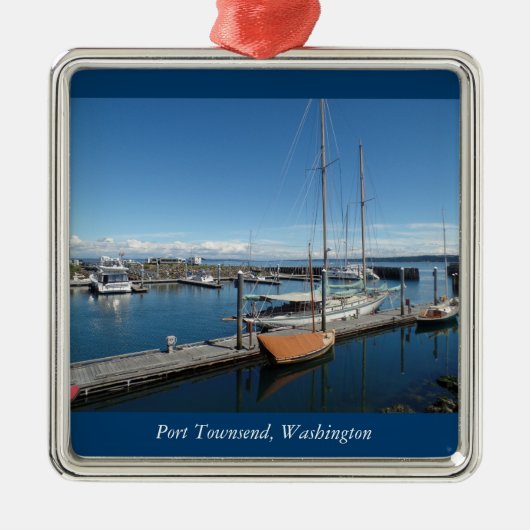 Port Townsend Washington Ocean Boat Uitzicht Metalen Ornament (Voorkant)