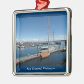 Port Townsend Washington Ocean Boat Uitzicht Metalen Ornament (Links)