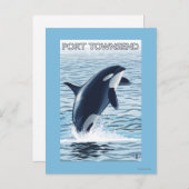 Port Townsend, WashingtonOrca Jumping Briefkaart (Voorkant / Achterkant)