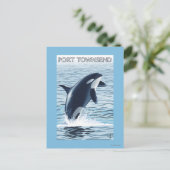 Port Townsend, WashingtonOrca Jumping Briefkaart (Staand voorkant)