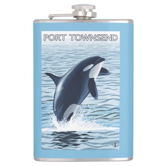 Port Townsend, WashingtonOrca Jumping Heupfles (Voorkant)