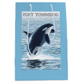 Port Townsend, WashingtonOrca Jumping Medium Cadeauzakje (Voorkant)