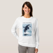 Port Townsend, WashingtonOrca Jumping T-shirt (Voorkant volledig)