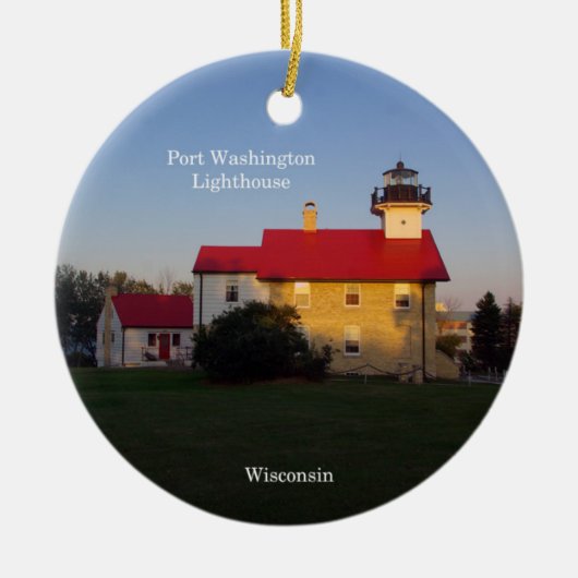 Port Washington Lighthouse cirkel ornament (Voorkant)