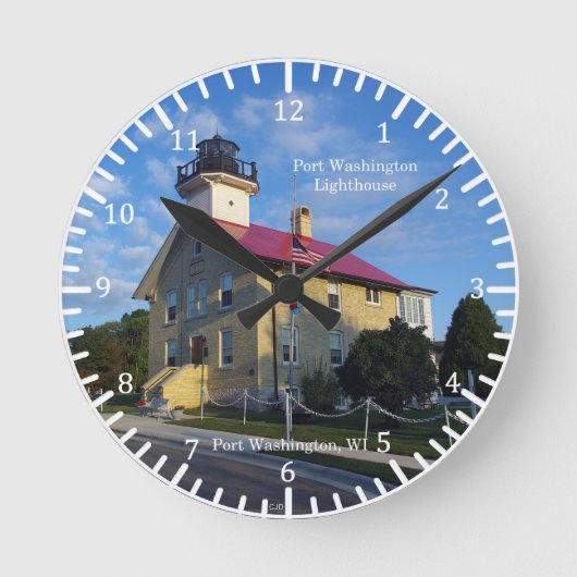 Port Washington Lighthouse-klok Ronde Klok (Voorkant)