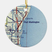Port Washington WI Map Keramisch Ornament (Voorkant)