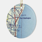 Port Washington WI Map Keramisch Ornament (Links)