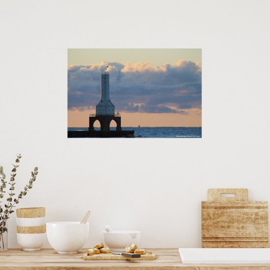 Port Washington, Wi. vuurtoren Poster (Keuken)