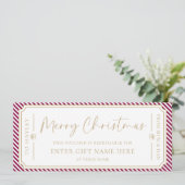 Port Wine Streep Kerstcadeaubonkaart Kaart (Staand voorkant)