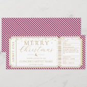 Port Wine Stripe Concert Ticket Cadeaubon Kaart (Voorkant / Achterkant)