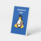 Porta cellular Linuxeros FAQ Reclamebord Met Voetstuk (Voorkant)
