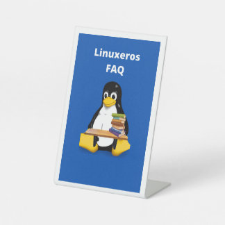 Porta cellular Linuxeros FAQ Reclamebord Met Voetstuk