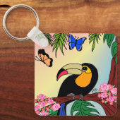 Porta-chaves Tucano tropical e borboletas Sleutelhanger (Voorkant)