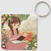 Porta-chaves Uma jovem de cabelos trançados Sleutelhanger (Achterkant)