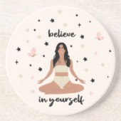 Porta copo gelooft in jezelf zandsteen onderzetter (Voorkant)