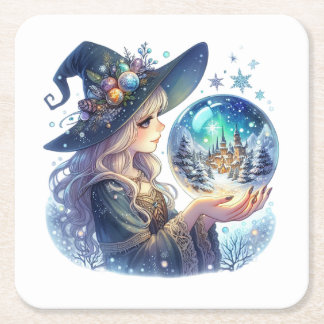 Porta Copos (Coaster) Bruxa Natalina Kartonnen Onderzetters