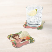 porta copos de papel Menina no Jardim Kartonnen Onderzetters (Insitu)