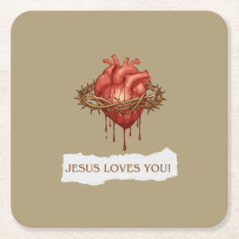 Porta Copos frase motivational "Jesus Ama Você" Kartonnen Onderzetters