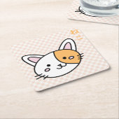 Porta copos gatinho laranja kartonnen onderzetters (Schuin)