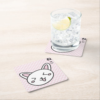 Porta copos gatinho rosa kartonnen onderzetters