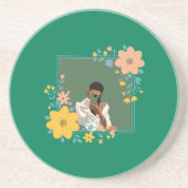 Porta copos girl green zandsteen onderzetter (Voorkant)