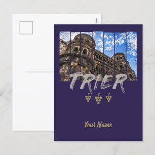 Porta Nigra in Trier vintage Moselle-souvenir Feestdagenkaart