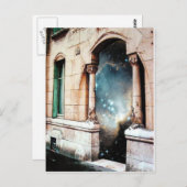 Portaal aan de de sterrenkosmos van het Heelal de Briefkaart (Voorkant / Achterkant)