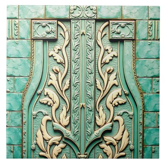 Portaal met kopergroen tegeltje (Voorkant)
