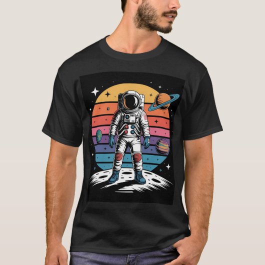 Portaal naar de sterren - Astronaut geconfronteerd T-shirt (Voorkant)
