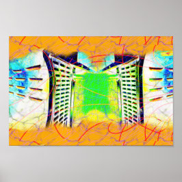 Portaal naar industriële moderne kunst uit een and poster