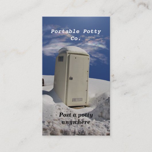 Portable Potty ~ biz-kaart Visitekaartje (Voorkant)